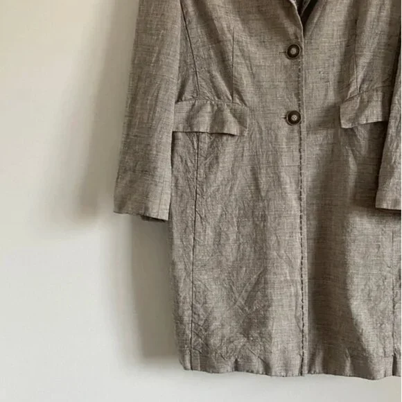 Riani • Long Linen–Virgin Wool Blazer • Size 10 - Picture 4 of 13